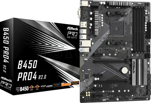 Photo de Carte Mère ASRock B450 Pro4 R2.0 (AM4)