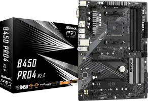 Photo de Carte Mère ASRock B450 Pro4 R2.0 (AM4)