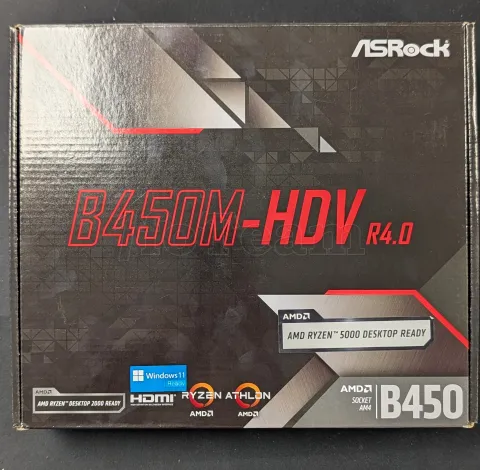 Photo de Carte Mère ASRock B450M-HDV R4.0 (AM4) Micro ATX - S/N HCFMUA057869 - ID 222636