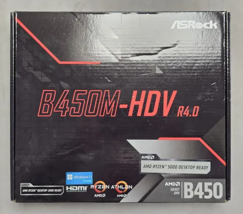 Photo de Carte Mère ASRock B450M-HDV R4.0 (AM4) Micro ATX - S/N J6FMUA094766 - ID 222631