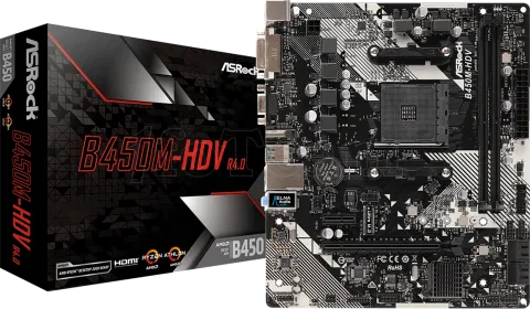 Photo de Carte Mère ASRock B450M-HDV R4.0 (AM4) Micro ATX
