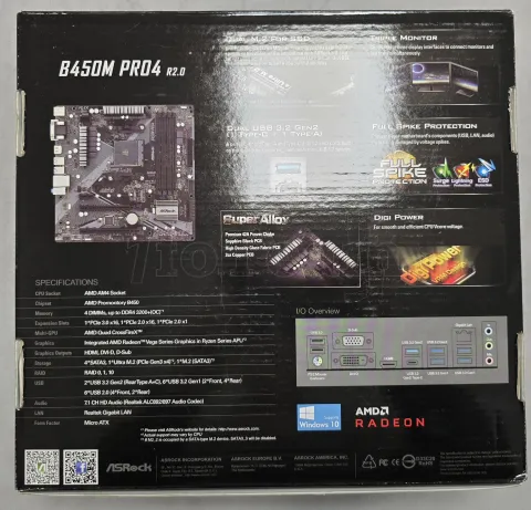 Photo de Carte Mère ASRock B450M Pro4 R2.0 (AM4) Micro ATX - S/N J6M0XB141531 - ID 222721