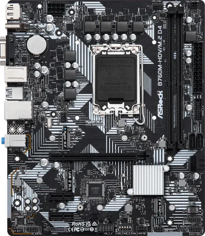 Photo de Carte Mère ASRock B760M-HDV/M.2 DDR4 (Intel LGA 1700) Micro ATX