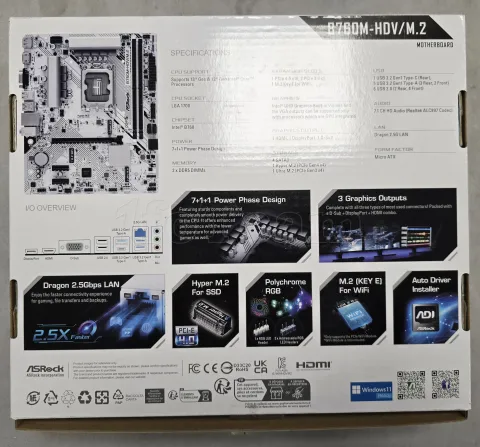 Photo de Carte Mère ASRock B760M-HDV/M.2 DDR5 (Intel LGA 1700) Micro ATX - S/N HCFMUA051827 - ID 222733