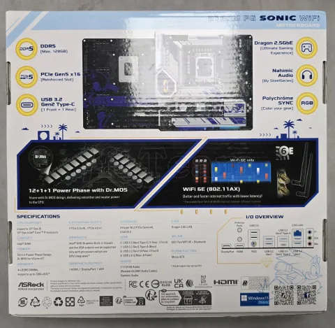 Photo de Carte Mère ASRock B760M Phantom Gaming Sonic WiFi DDR5(Intel LGA 1700) Micro ATX - S/N H1M0XB225870 - ID 222728