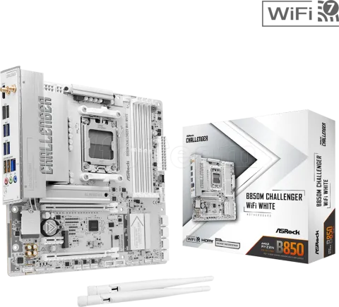 Photo de Carte mère ASRock B850M Challenger WiFi (AM5) Micro ATX (Blanc)