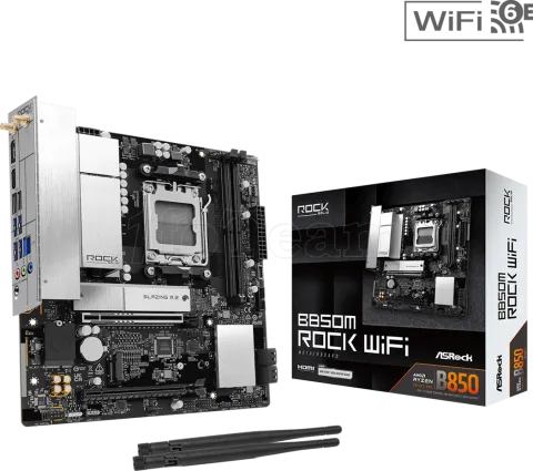 Photo de Carte Mère ASRock B850M Rock WiFi (AM5) Micro ATX