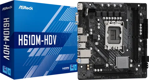 Photo de Carte Mère ASRock H610M-HDV (Intel LGA 1700) Micro ATX