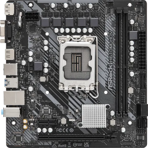 Photo de Carte Mère ASRock H610M-HDV (Intel LGA 1700) Micro ATX