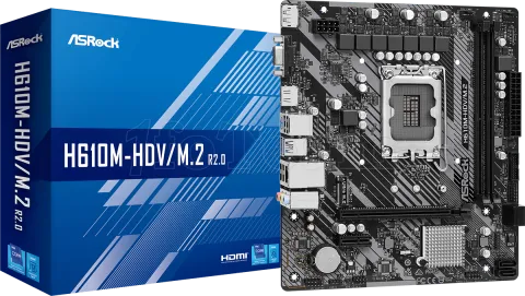 Photo de Carte Mère ASRock H610M-HDV/M.2 R2.0 (Intel LGA 1700) Micro ATX