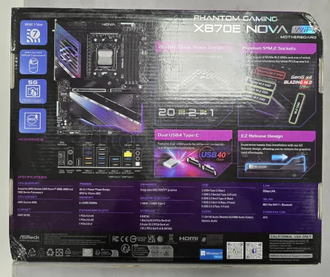 Photo de Carte Mère ASRock X870E Nova WiFi (AMD AM5) - S/N J1M0XB012227 - ID 222752