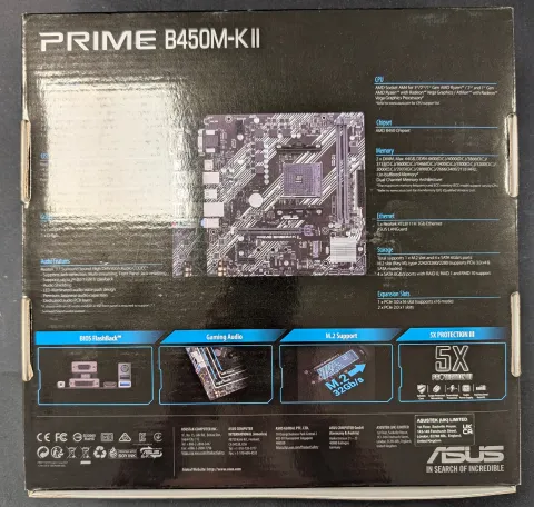 Photo de Carte Mère Asus Prime B450M-K II (AM4) Micro ATX - S/N T5M0KC307438DTD - ID 222709