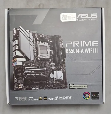 Photo de Carte Mère Asus Prime B650M-A WiFi II (AM5) Micro ATX - S/N S7M0KK05K816DF8 - ID 222627