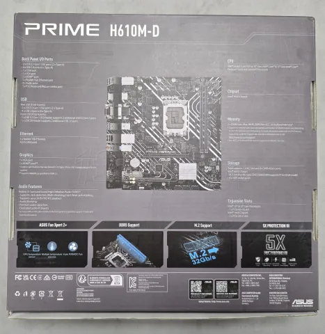 Photo de Carte Mère Asus Prime H610M-D DDR5 (Intel LGA 1700) Micro ATX - S/N RBM0KC0416836U6 - ID 222710