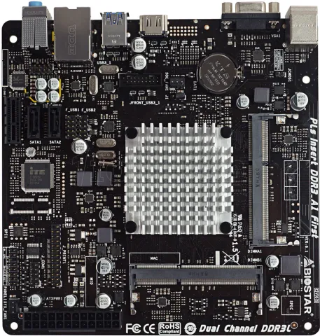 Photo de Carte Mère Biostar J3160NH avec Processeur Intel Celeron J3160 (2,2 Ghz) Mini ITX