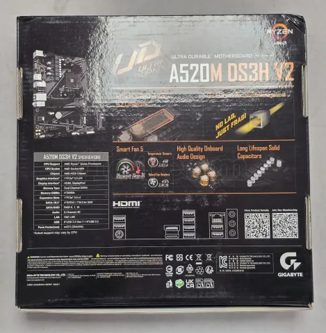 Photo de Carte Mère Gigabyte A520M DS3H V2 (AM4) Micro ATX - S/N 244760074764 - ID 222621