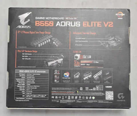 Photo de Carte Mère Gigabyte B550 Aorus Elite (AM4) - S/N 235260038078 - ID 222646