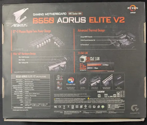 Photo de Carte Mère Gigabyte B550 Aorus Elite (AM4) - S/N SN244660097771 - ID 222648