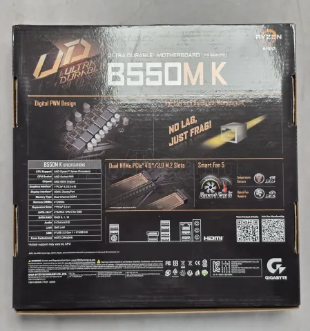 Photo de Carte Mère Gigabyte B550M K V1.0 (AM4) Micro ATX - S/N 244460076714 - ID 222647