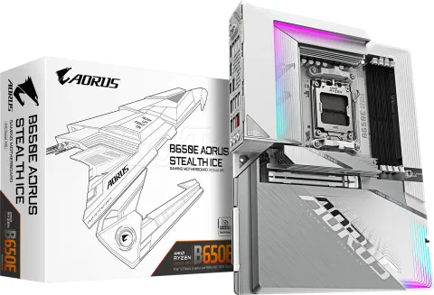 Photo de Carte Mère Gigabyte B650E Aorus Stealth Ice (AM5)