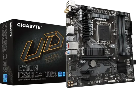 Photo de Carte Mère Gigabyte B760M DS3H AX DDR4 (Intel LGA 1700) Micro ATX