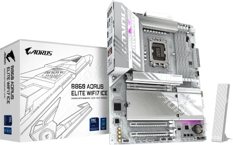 Photo de Carte Mère Gigabyte B860 Aorus Elite WiFi7 Ice (Intel LGA 1851)