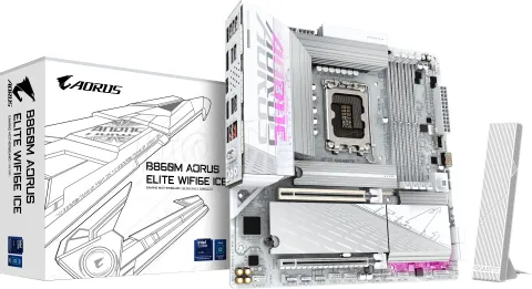 Photo de Carte Mère Gigabyte B860M Aorus Elite WiFi6E Ice (Intel LGA 1851) Micro ATX