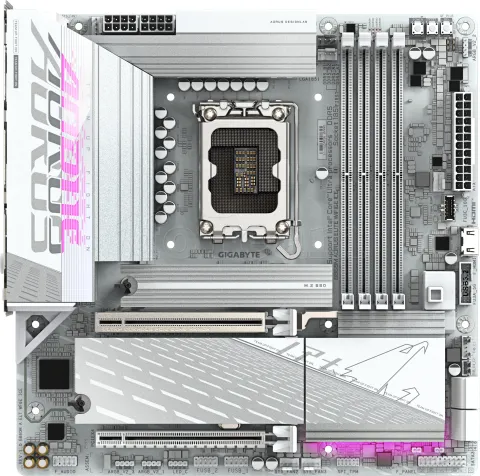 Photo de Carte Mère Gigabyte B860M Aorus Elite WiFi6E Ice (Intel LGA 1851) Micro ATX