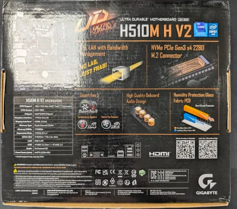 Photo de Carte Mère Gigabyte H510M H V2 (Intel LGA 1200) Micro ATX - S/N SN23515A004699 - ID 222700