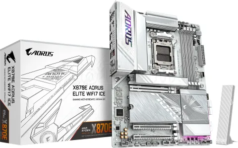 Photo de Carte Mère Gigabyte X870 Aorus Elite WiFi7 Ice (AM5)