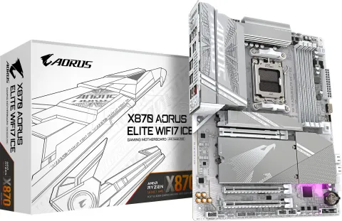 Photo de Carte Mère Gigabyte X870 Aorus Elite WiFi7 Ice (AMD AM5)