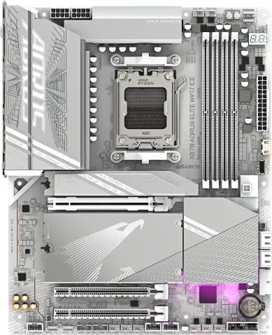 Photo de Carte Mère Gigabyte X870 Aorus Elite WiFi7 Ice (AMD AM5)