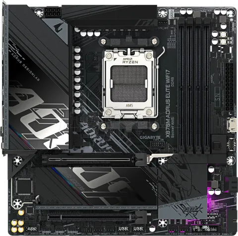 Photo de Carte mère Gigabyte X870M Aorus Elite WiFi7 (AM5) Micro ATX