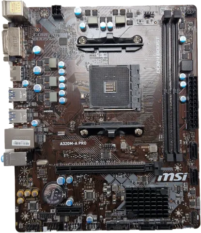 Photo de Carte Mère MSI A320M-A Pro (AM4) Micro-ATX - SN 601-7C51-030B2304017333 - ID 194642