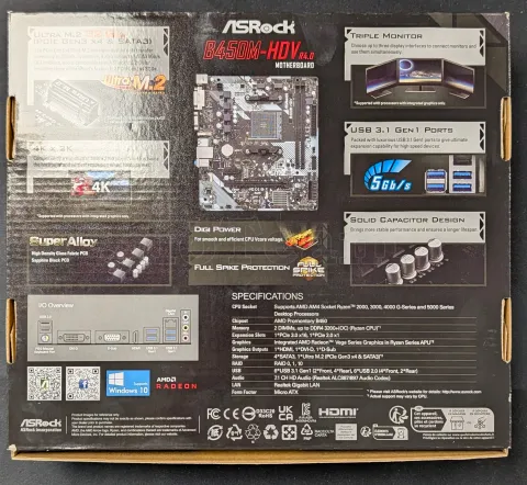 Photo de Carte Mère MSI B450M Pro-VDH Max (AM4) Micro ATX - S/N 601-7A38-170B2402005578 - ID 222639