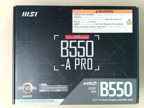 Photo de Carte Mère MSI B550-A Pro (AM4) - SN 601-7C56-230B2503004955 - ID 223742