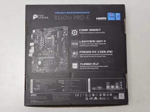 Photo de Carte Mère MSI B560M Pro-E (Intel LGA 1200) Micro ATX - SN 601-7D22-500B2303040231 - ID 213028