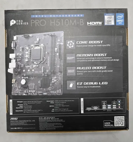 Photo de Carte Mère MSI H510M-B Pro (Intel LGA 1200) Micro ATX - S/N 601-7E05-060B2309013118 - ID 222698