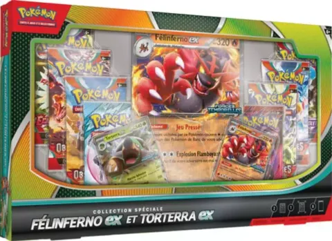 Photo de Carte Pokemon : Coffret Felinferno Ex & Torterra Ex (Fr)