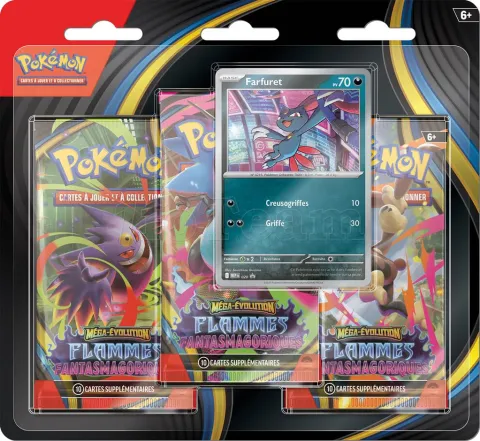 Photo de Carte Pokemon : ME02 3 Pack Flammes Fantasmagoriques (Fr)