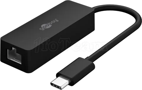 Photo de Carte Réseau Goobay USB-C vers RJ45 Gigabit (Noir)