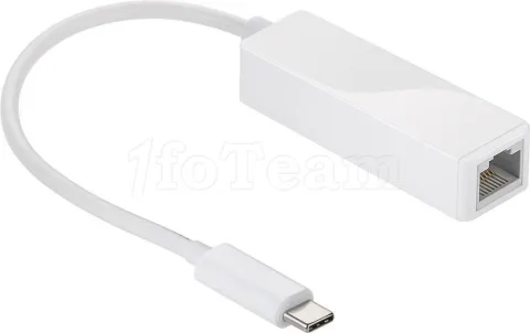 Photo de Carte Réseau Goobay USB Type C vers RJ45 Gigabit (Blanc)