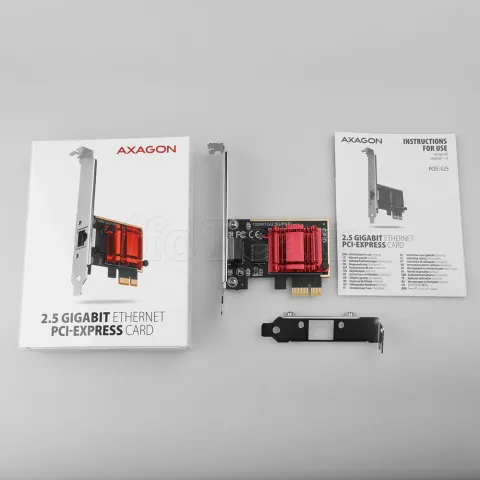 Photo de Carte Réseau PCIe RJ45 Axagon PCEE-G25