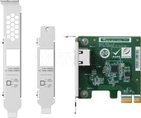 Photo de Carte Réseau PCIe RJ45 Qnap QXG-2G1T-I225 - 2,5Gbits/s