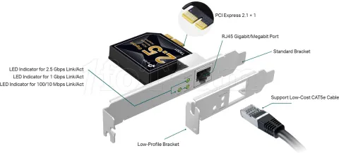 Photo de Carte Réseau PCIe RJ45 TP-Link TX201 - 2,5Gbits