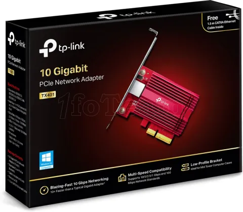 Photo de Carte Réseau PCIe RJ45 TP-Link TX401 - 10Gbits/s