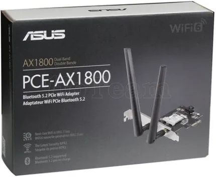 Photo de Carte Réseau PCIe WiFi 6 Asus PCE-AX1800 (AX1800)