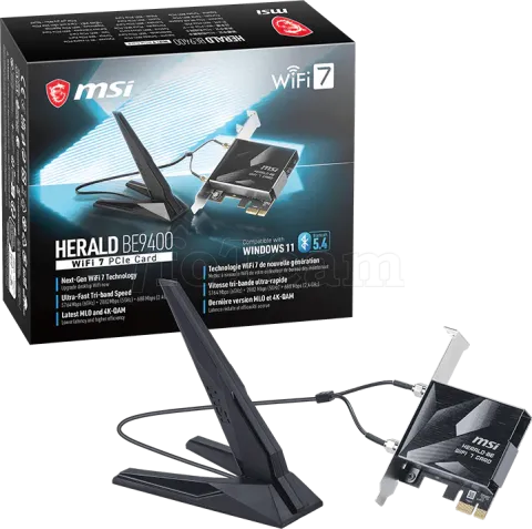 Photo de Carte Réseau PCIe WiFi 7/Bluetooth MSI Herald (BE9400)