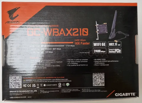 Photo de Carte Réseau PCIe WiFi/Bluetooth Gigabyte GC-WBAX210 (AX2000) - SN23033A003914 - ID 201232