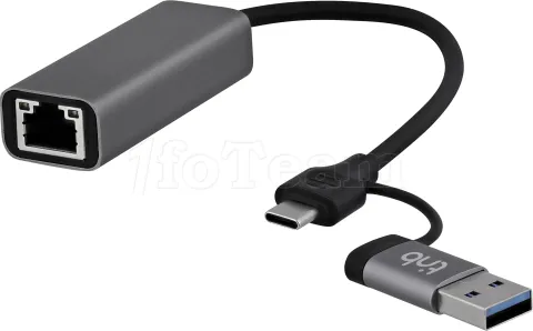 Photo de Carte Réseau USB 3.0 Type A/C T'nB vers RJ45 2500Mbits(Gris)